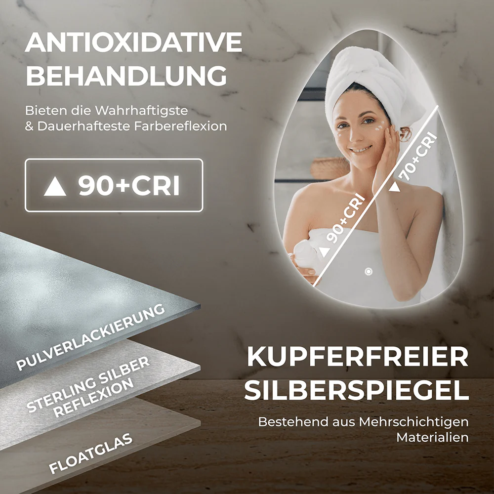 Bringer® Badspiegel mit Beleuchtung BRS301 - Image 4