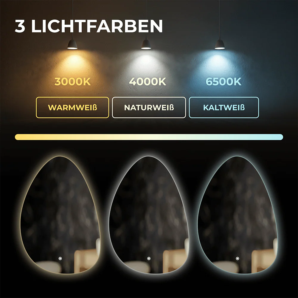 Bringer® Badspiegel mit Beleuchtung BRS301 - Image 6