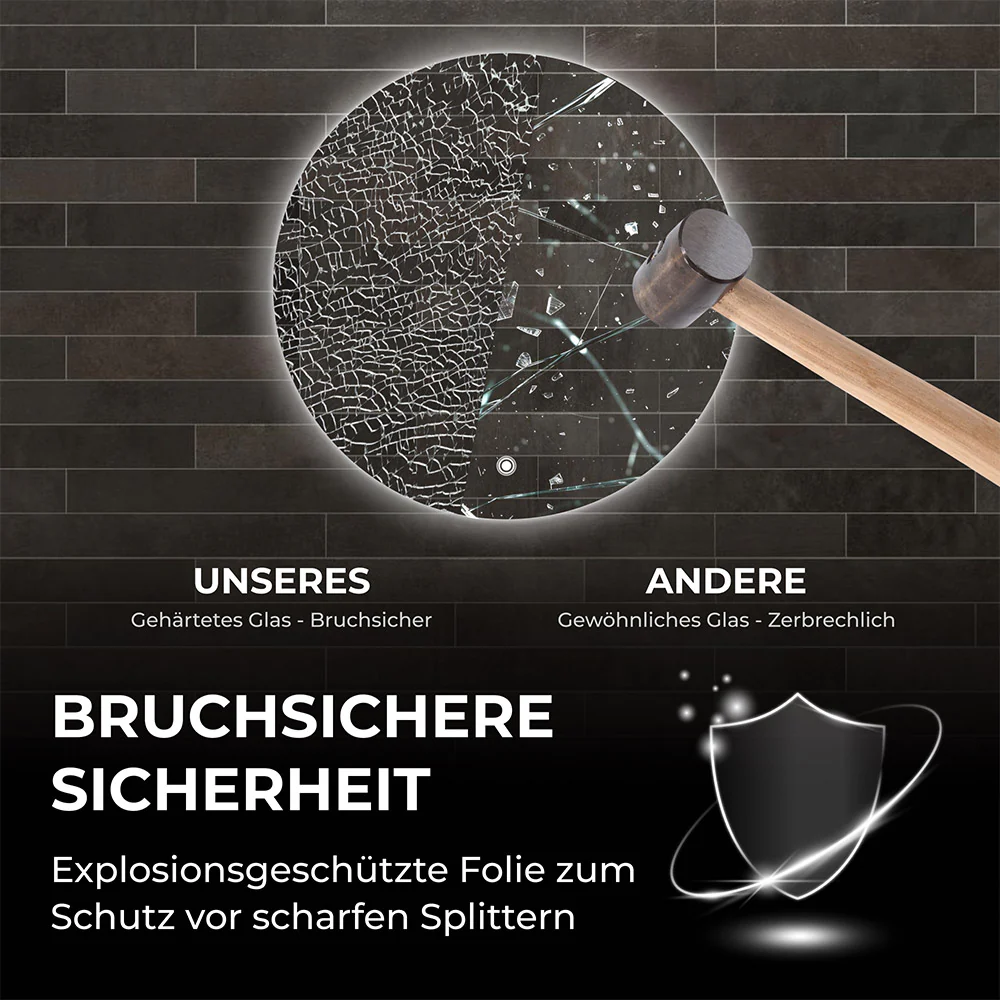 Bringer® Badspiegel mit Beleuchtung Rund - BRRS201 - Image 7