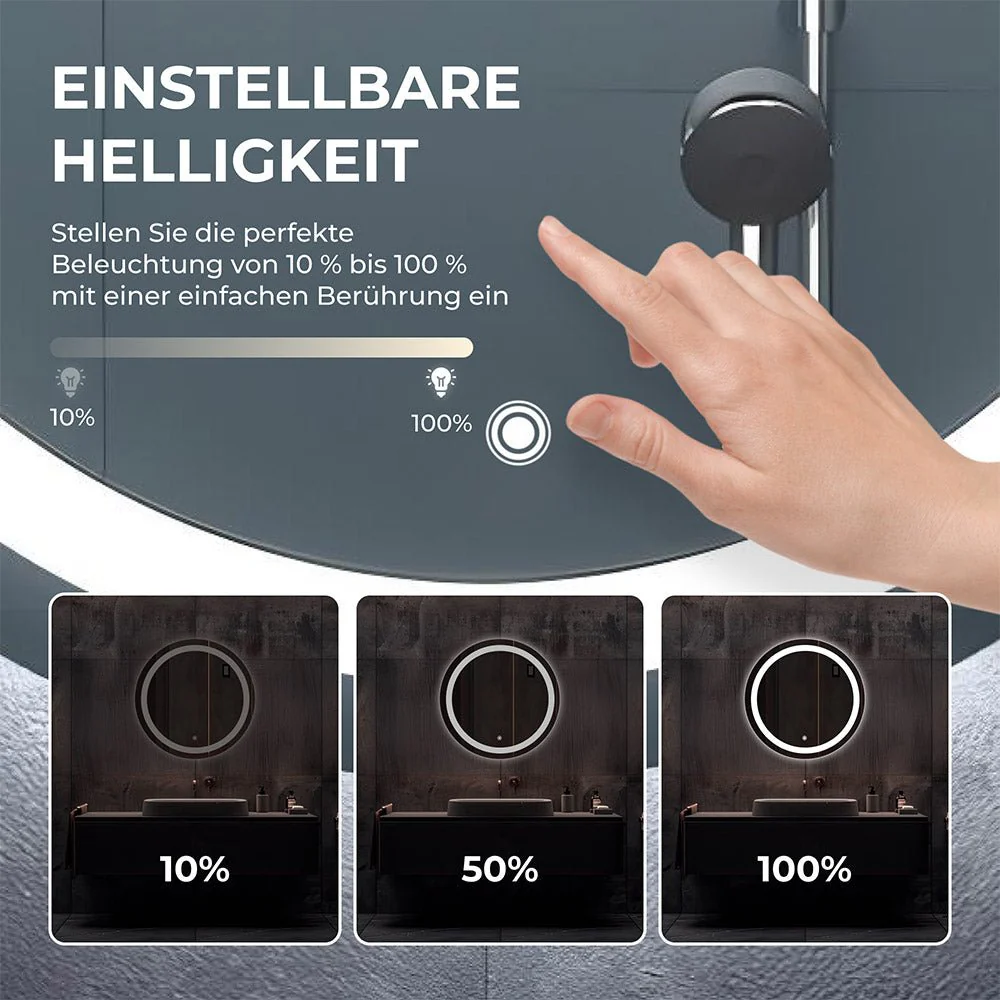 Bringer® Badspiegel mit Beleuchtung Rund - BRRS203 - Image 5