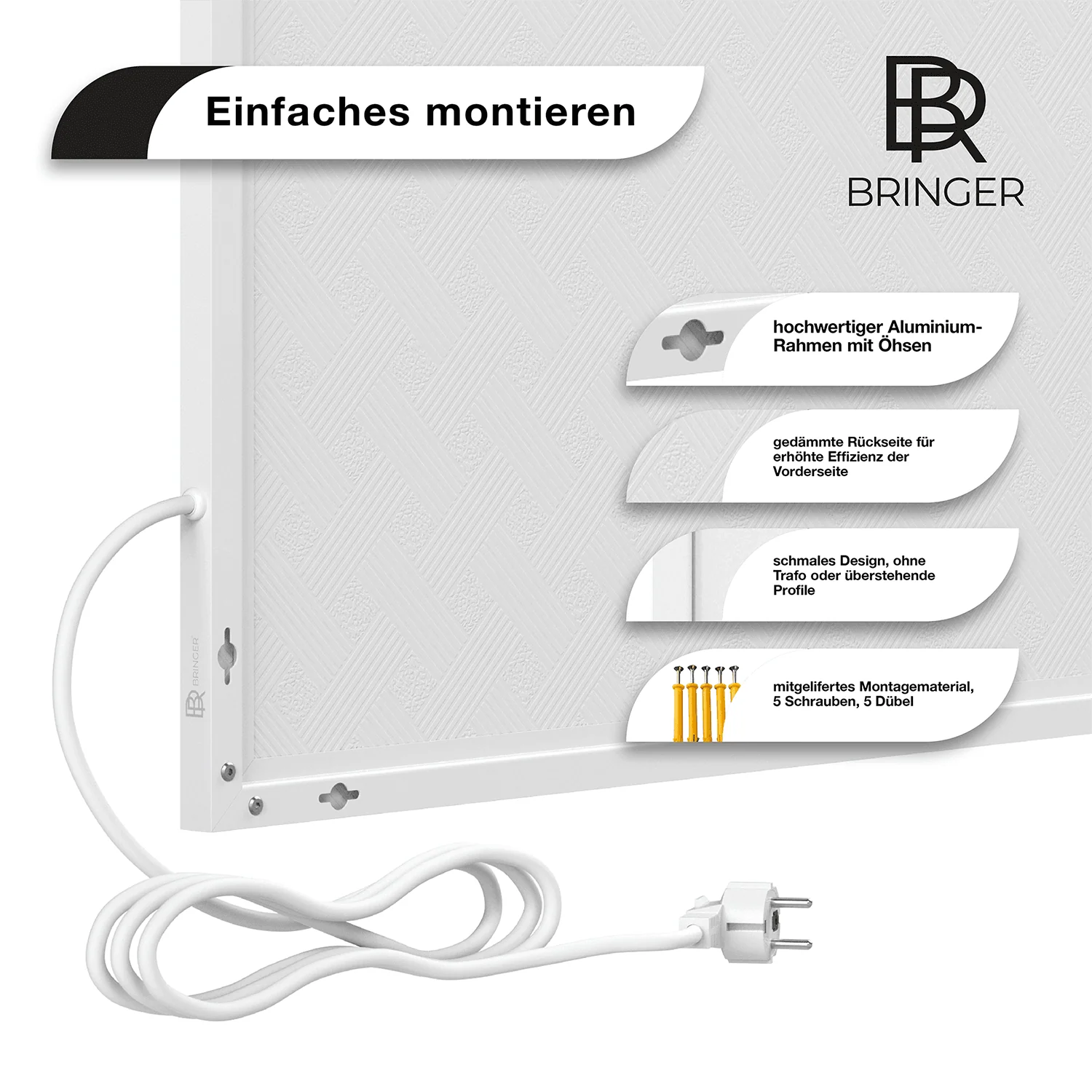 Bringer® Bild Infrarotheizung mit Rahmen - Malediven, mit Palmen - Image 4