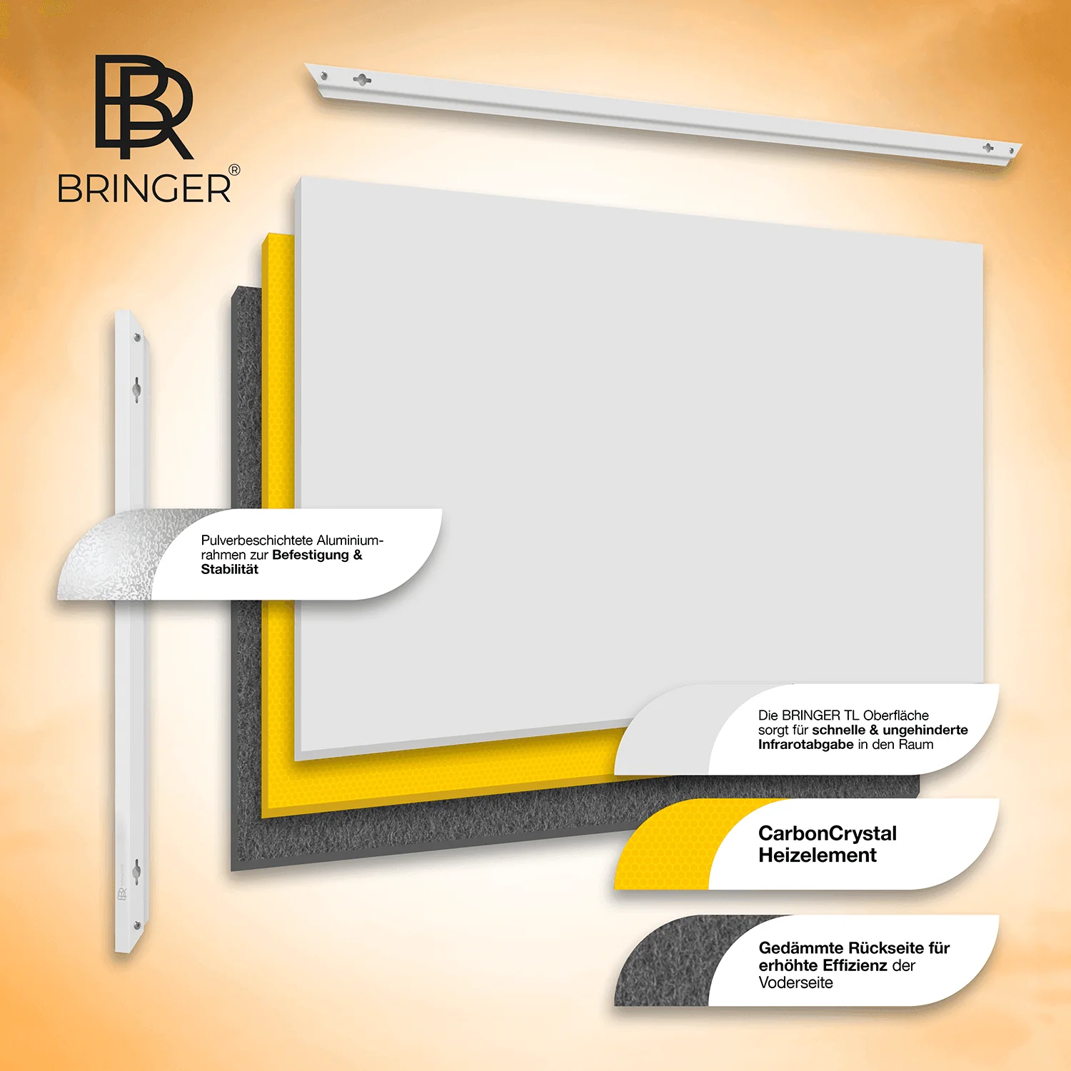 Bringer® Bild Infrarotheizung mit Rahmen - Malediven, mit Palmen - Image 6