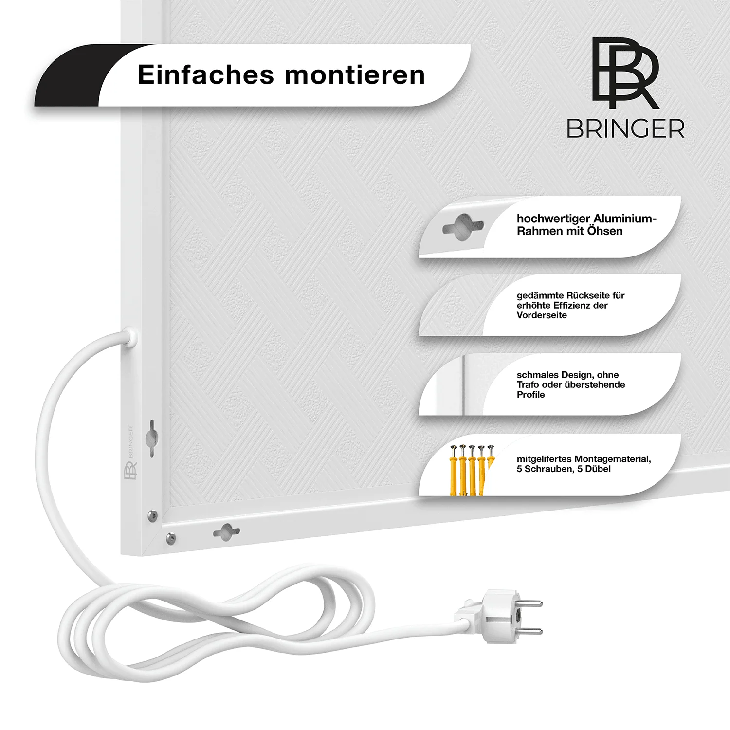 Bringer® Bild Infrarotheizung mit Rahmen - Palmenstrand, Malediven - Image 4