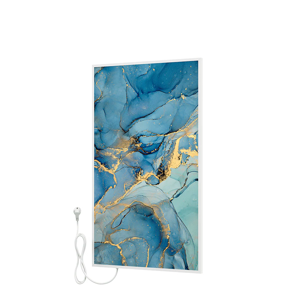Bringer® Bild Infrarotheizung mit Rahmen - Fluid Art Marmor Optik, blau - Image 13