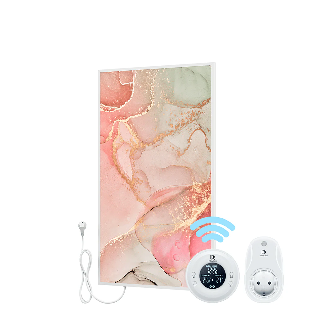 Bringer® Bild Infrarotheizung mit Rahmen - Fluid Art Marmor Optik, rosa - Image 10