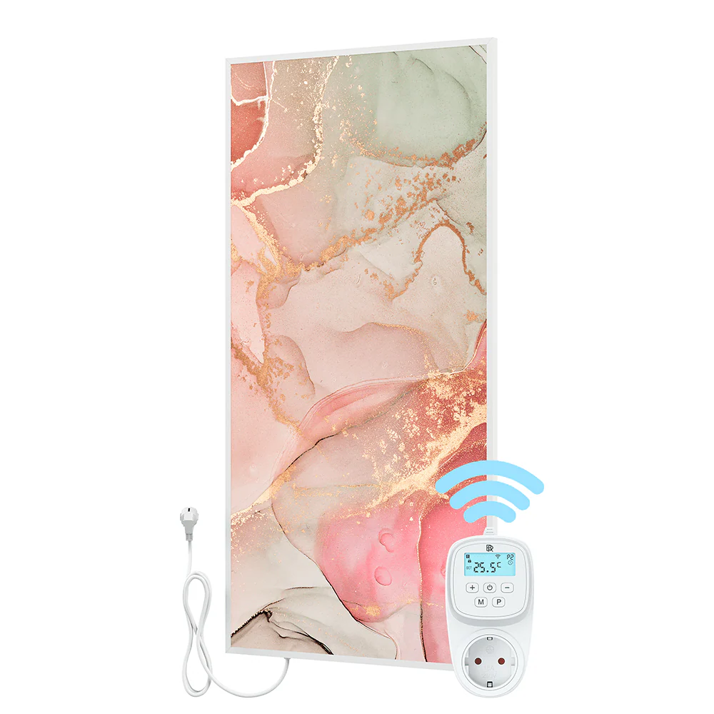 Bringer® Bild Infrarotheizung mit Rahmen - Fluid Art Marmor Optik, rosa - Image 7