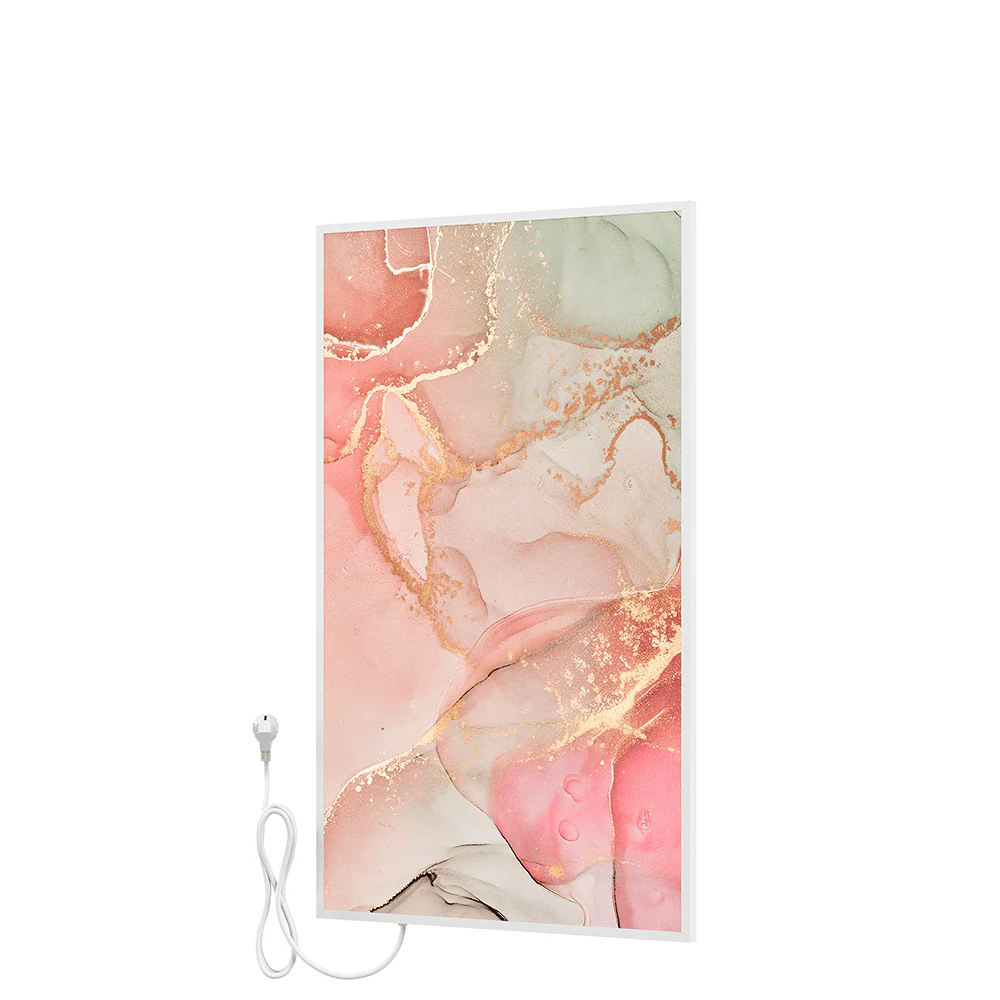 Bringer® Bild Infrarotheizung mit Rahmen - Fluid Art Marmor Optik, rosa - Image 9