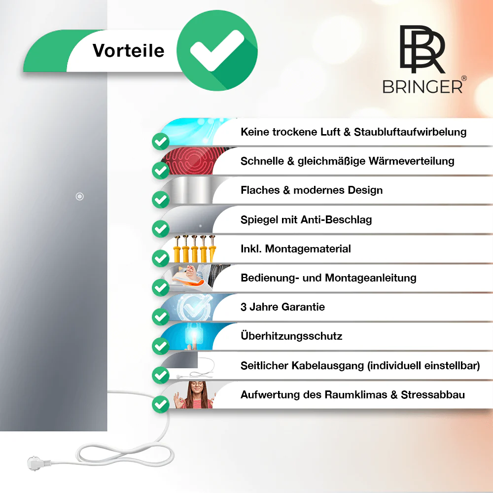 Bringer® Spiegel Infrarotheizung - Image 3