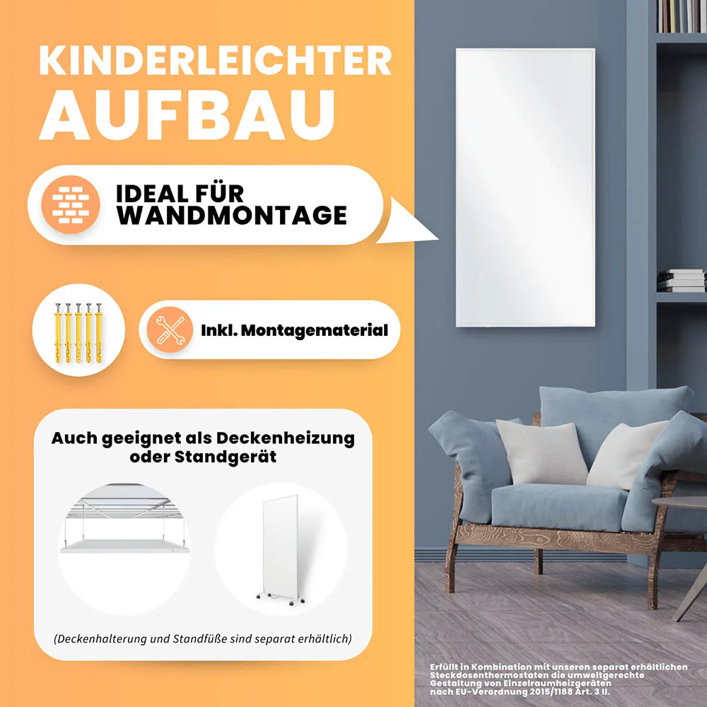 Infrarotheizung 800W mit Smart Steck-Thermostat - Image 2