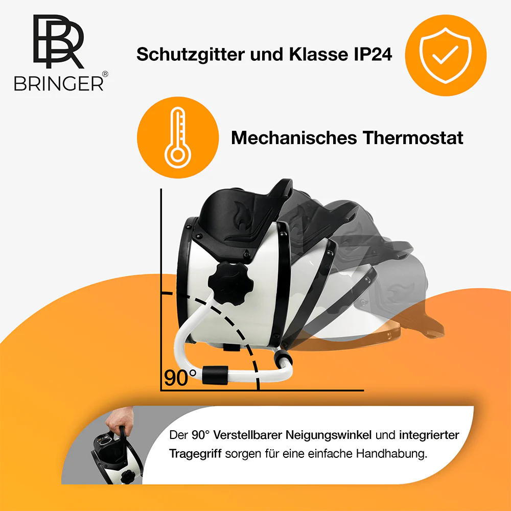 Bringer® Keramik-Heizlüfter mit Thermostat - Image 3