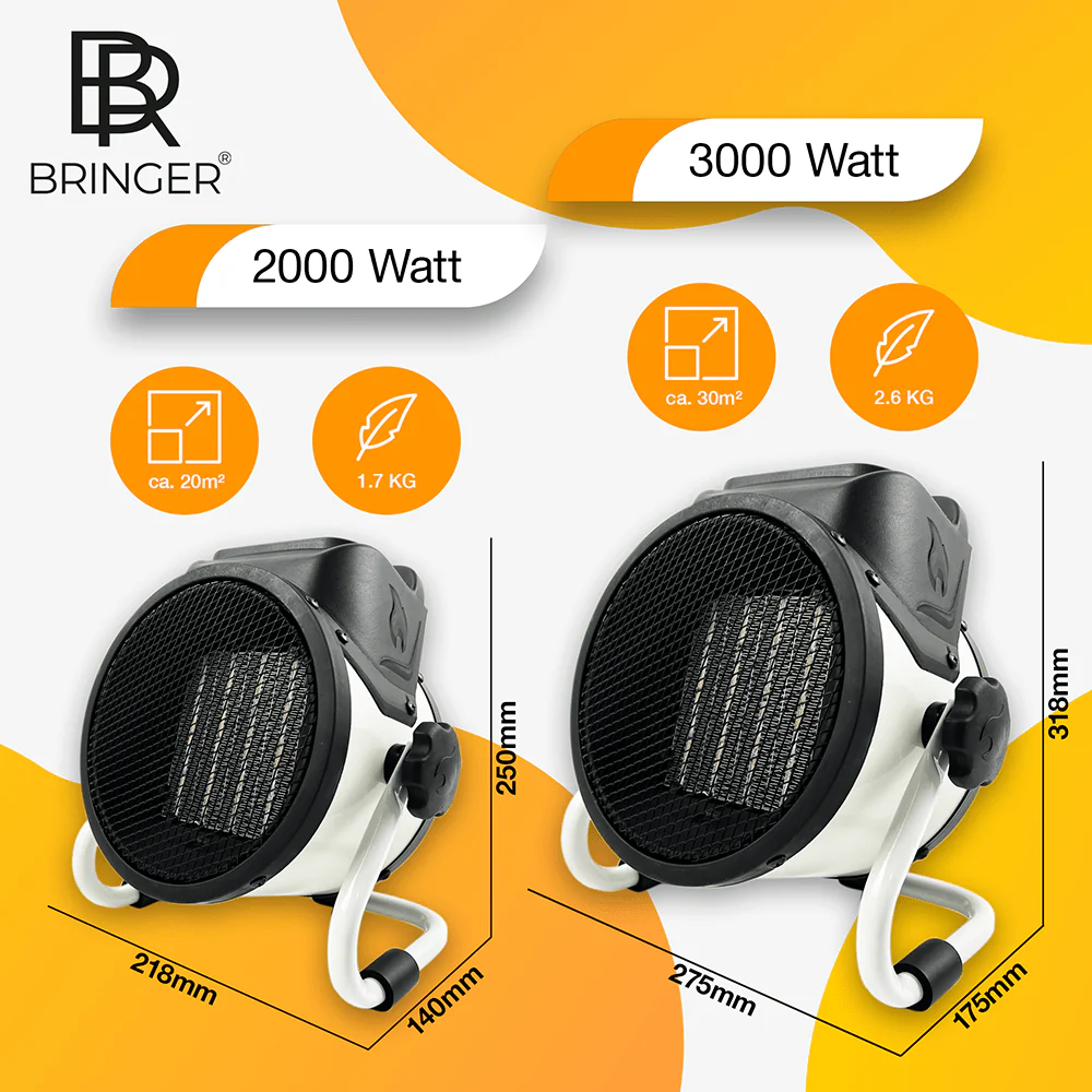 Bringer® Keramik-Heizlüfter mit Thermostat - Image 4