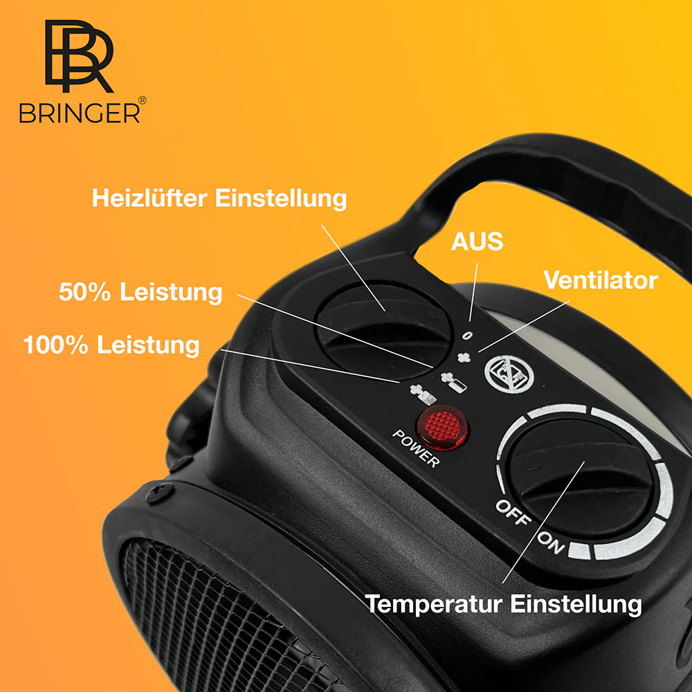 Bringer® Keramik-Heizlüfter mit Thermostat - Image 5