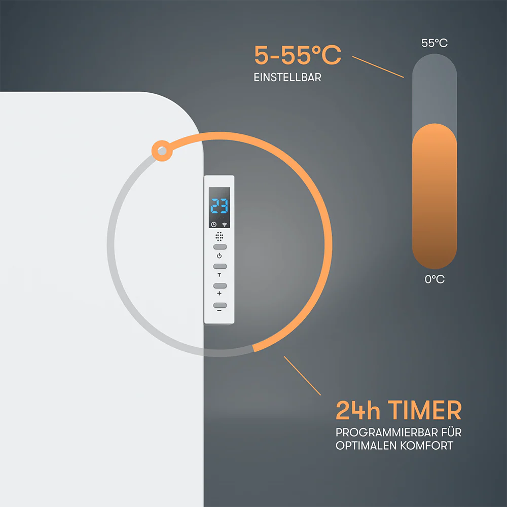 Metall Infrarotheizung 450W mit Smart Thermostat B-Ware - Image 3