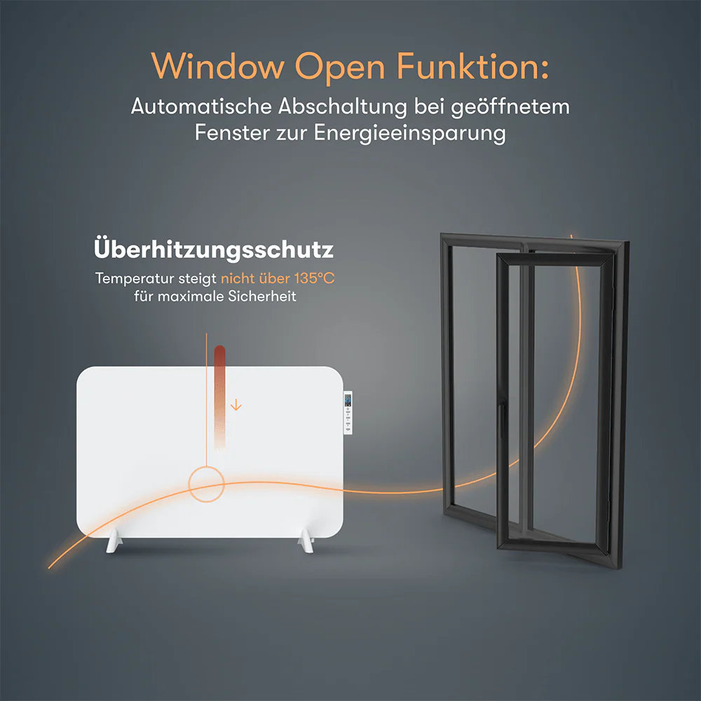 Metall Infrarotheizung 450W mit Smart Thermostat B-Ware - Image 4